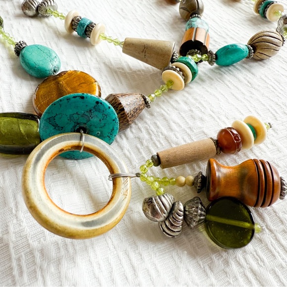 Tribal Hand Crafted Art Necklace - Picture 2 of 3